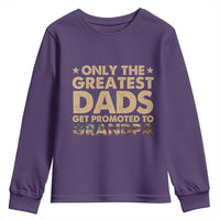 Greatest Dads Get Promoted To Grandpa Youth Sweatshirt Retro American Flag Fathers Day New Grandpa Gift