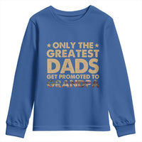 Greatest Dads Get Promoted To Grandpa Youth Sweatshirt Retro American Flag Fathers Day New Grandpa Gift