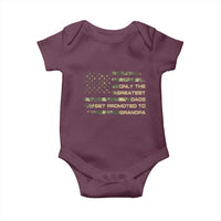 Greatest Dads Get Promoted To Grandpa Baby Onesie Retro Camo American Flag New Grandpa Gift