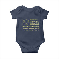 Greatest Dads Get Promoted To Grandpa Baby Onesie Retro Camo American Flag New Grandpa Gift