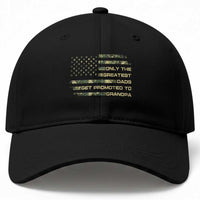 Greatest Dads Get Promoted To Grandpa Baseball Cap Retro Camo American Flag New Grandpa Gift