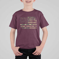 Greatest Dads Get Promoted To Grandpa T Shirt For Kid Retro Camo American Flag New Grandpa Gift