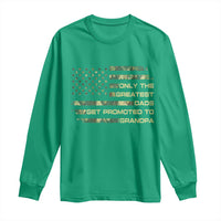Greatest Dads Get Promoted To Grandpa Long Sleeve Shirt Retro Camo American Flag New Grandpa Gift