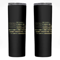Greatest Dads Get Promoted To Grandpa Skinny Tumbler Retro Camo American Flag New Grandpa Gift