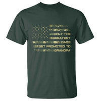 Greatest Dads Get Promoted To Grandpa T Shirt Retro Camo American Flag New Grandpa Gift