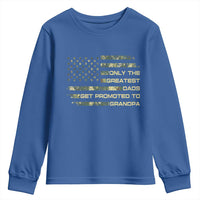 Greatest Dads Get Promoted To Grandpa Youth Sweatshirt Retro Camo American Flag New Grandpa Gift