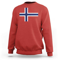 Norway Flag Sweatshirt Distressed Norwegian Norge Nordic Red White Blue Symbol