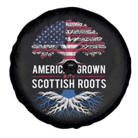 American Grown With Scottish Roots Spare Tire Cover Family Heritage USA Scotland Pride Gift