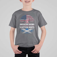 American Grown With Scottish Roots T Shirt For Kid Family Heritage USA Scotland Pride Gift