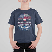 American Grown With Scottish Roots T Shirt For Kid Family Heritage USA Scotland Pride Gift