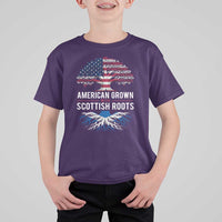 American Grown With Scottish Roots T Shirt For Kid Family Heritage USA Scotland Pride Gift
