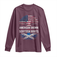 American Grown With Scottish Roots Long Sleeve Shirt Family Heritage USA Scotland Pride Gift