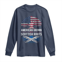 American Grown With Scottish Roots Long Sleeve Shirt Family Heritage USA Scotland Pride Gift