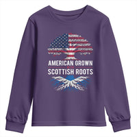 American Grown With Scottish Roots Youth Sweatshirt Family Heritage USA Scotland Pride Gift