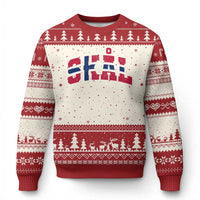 Skal Norway Flag Ugly Christmas Sweater Vintage Cheers Norwegian Sayings Viking Heritage Scandinavian Graphic