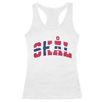 Skal Norway Flag Racerback Tank Top Vintage Cheers Norwegian Sayings Viking Heritage Scandinavian Graphic