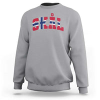 Skal Norway Flag Sweatshirt Vintage Cheers Norwegian Sayings Viking Heritage Scandinavian Graphic