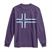 Norway Flag Cross Long Sleeve Shirt Vintage Distressed Norwegian Heritage Patriotic Scandinavian Graphic