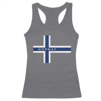 Norway Flag Cross Racerback Tank Top Vintage Distressed Norwegian Heritage Patriotic Scandinavian Graphic