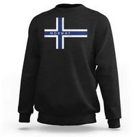 Norway Flag Cross Sweatshirt Vintage Distressed Norwegian Heritage Patriotic Scandinavian Graphic