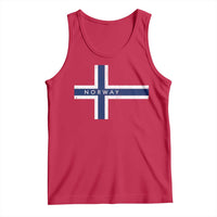 Norway Flag Cross Tank Top Vintage Distressed Norwegian Heritage Patriotic Scandinavian Graphic