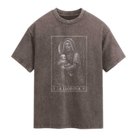 La Llorona Washed Cotton T-Shirt Tarot Card Horror Death Occult Mexican Folklore Halloween