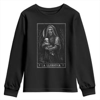 La Llorona Youth Sweatshirt Tarot Card Horror Death Occult Mexican Folklore Halloween - Wonder Print Shop