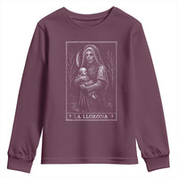 La Llorona Youth Sweatshirt Tarot Card Horror Death Occult Mexican Folklore Halloween - Wonder Print Shop