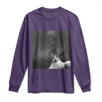 Cat Selfie With Wendigo Long Sleeve Shirt Horror Halloween Funny Cat Gifts