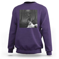 Cat Selfie With Wendigo Sweatshirt Horror Halloween Funny Cat Gifts