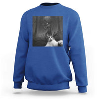 Cat Selfie With Wendigo Sweatshirt Horror Halloween Funny Cat Gifts