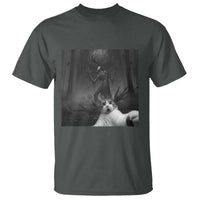 Cat Selfie With Wendigo T Shirt Horror Halloween Funny Cat Gifts