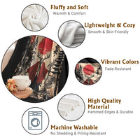 Samurai Wendigo Throw Blanket Japanese Vintage Graphic Ukiyo-e Art Funny Dark Fantasy - Wonder Print Shop