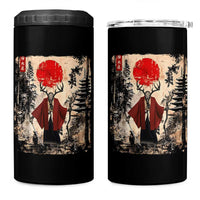 Samurai Wendigo 4 in 1 Can Cooler Tumbler Japanese Vintage Graphic Ukiyo-e Art Funny Dark Fantasy - Wonder Print Shop