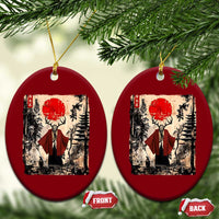 Samurai Wendigo Ceramic Ornament Japanese Vintage Graphic Ukiyo-e Art Funny Dark Fantasy - Wonder Print Shop