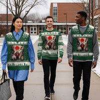 Samurai Wendigo V-Neck Knit Sweater Vest Japanese Vintage Graphic Ukiyo-e Art Funny Dark Fantasy - Wonder Print Shop