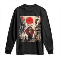 Samurai Wendigo Long Sleeve Shirt Japanese Vintage Graphic Ukiyo-e Art Funny Dark Fantasy - Wonder Print Shop