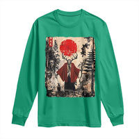 Samurai Wendigo Long Sleeve Shirt Japanese Vintage Graphic Ukiyo-e Art Funny Dark Fantasy - Wonder Print Shop