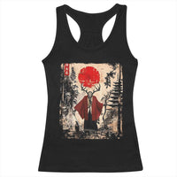 Samurai Wendigo Racerback Tank Top Japanese Vintage Graphic Ukiyo-e Art Funny Dark Fantasy - Wonder Print Shop