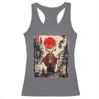 Samurai Wendigo Racerback Tank Top Japanese Vintage Graphic Ukiyo-e Art Funny Dark Fantasy - Wonder Print Shop