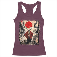 Samurai Wendigo Racerback Tank Top Japanese Vintage Graphic Ukiyo-e Art Funny Dark Fantasy - Wonder Print Shop