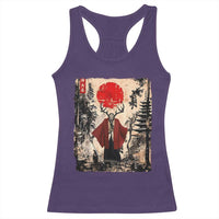 Samurai Wendigo Racerback Tank Top Japanese Vintage Graphic Ukiyo-e Art Funny Dark Fantasy - Wonder Print Shop
