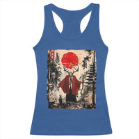 Samurai Wendigo Racerback Tank Top Japanese Vintage Graphic Ukiyo-e Art Funny Dark Fantasy - Wonder Print Shop