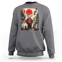 Samurai Wendigo Sweatshirt Japanese Vintage Graphic Ukiyo-e Art Funny Dark Fantasy - Wonder Print Shop
