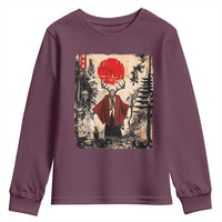 Samurai Wendigo Youth Sweatshirt Japanese Vintage Graphic Ukiyo-e Art Funny Dark Fantasy - Wonder Print Shop