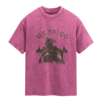 Wendigo Washed Cotton T-Shirt Horror Cryptid Occult Dark Fantasy