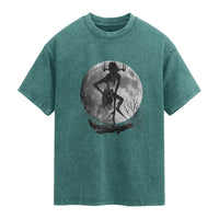 Wendigo Washed Cotton T-Shirt Cryptid Horror Moon Mythical Creature Halloween