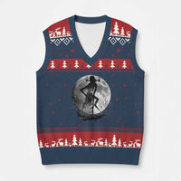 Wendigo V-Neck Knit Sweater Vest Cryptid Horror Moon Mythical Creature Halloween - Wonder Print Shop