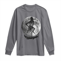 Wendigo Long Sleeve Shirt Cryptid Horror Moon Mythical Creature Halloween - Wonder Print Shop
