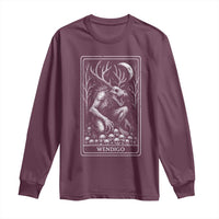 Wendigo Long Sleeve Shirt Tarot Card Horror Cryptid Occult Dark Fantasy - Wonder Print Shop